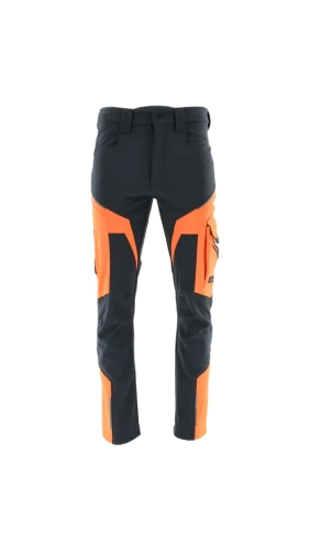 spodnie do pasa softshell sara comfort winter wodoodporne elastyczne pomarancz granat.webp