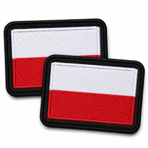 Naszywka FLAGA POLSKI 55×38 mm rzep MON biało czerwona mundur komplet 2 szt