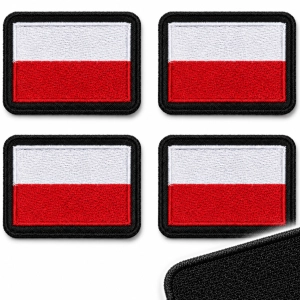 Naszywka FLAGA POLSKI 55×38 mm rzep MON biało czerwona mundur komplet 4 szt