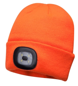 Czapka dziana z latarką LED B029