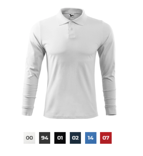 koszulka polo z długimi rękawami Single J. biała.png
